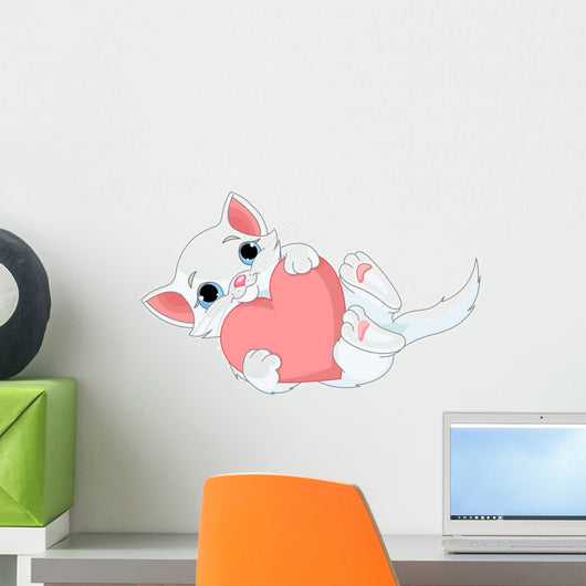 Valentine Kitten Wall Decal