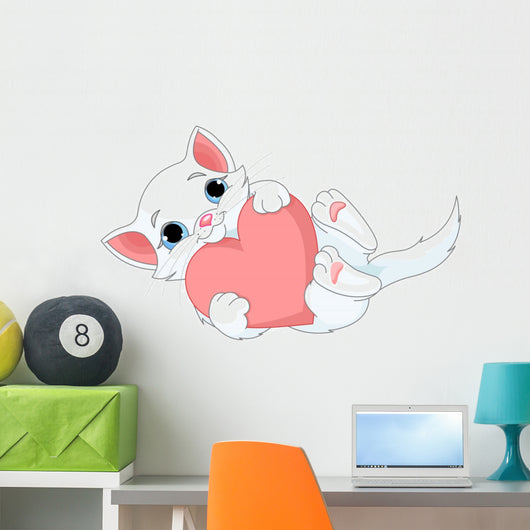 Valentine Kitten Wall Decal