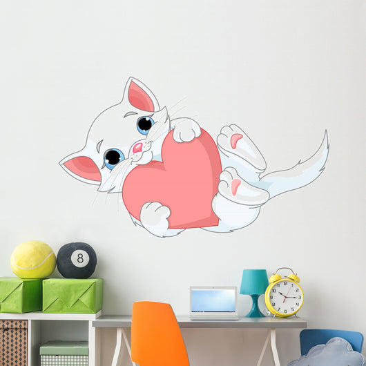 Valentine Kitten Wall Decal