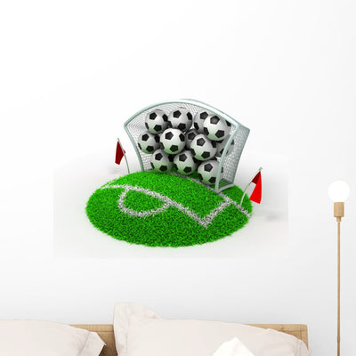 3D Concept Football Gate Wall Decal shown on a wall