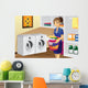 Housewife Doing Laundry Wall Decal