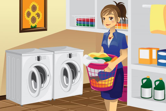 Housewife Doing Laundry Wall Decal
