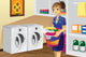 Housewife Doing Laundry Wall Decal