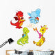Cartoon Animals Small Schooler Wall Stickers Wall Decal