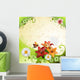 Springtime Flowers Yellow Background Wall Decal