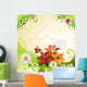 Springtime Flowers Yellow Background Wall Decal
