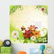 Springtime Flowers Yellow Background Wall Decal