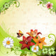 Springtime Flowers Yellow Background Wall Decal