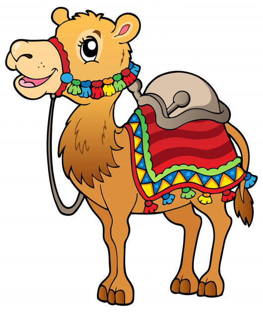 Cartoon Camel With Saddlery Wall Decal