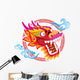 Color Chinese Dragon Head Wall Decal