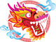 Color Chinese Dragon Head Wall Decal