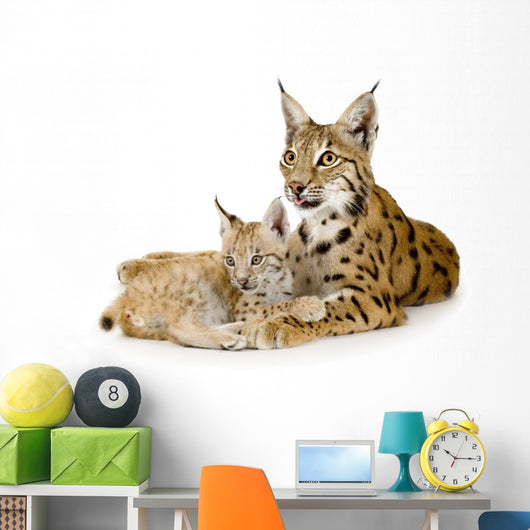 Lynx And Her Cub Wall Decal