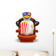 3D Penguin Eats Popcorn Wall Decal