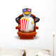 3D Penguin Eats Popcorn Wall Decal