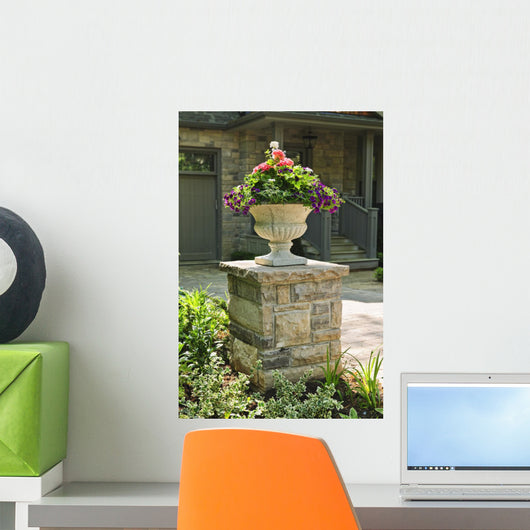 Stone Planter Front House Wall Decal