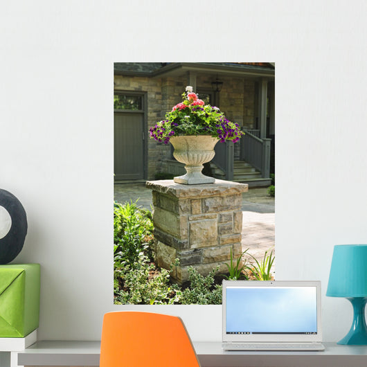 Stone Planter Front House Wall Decal