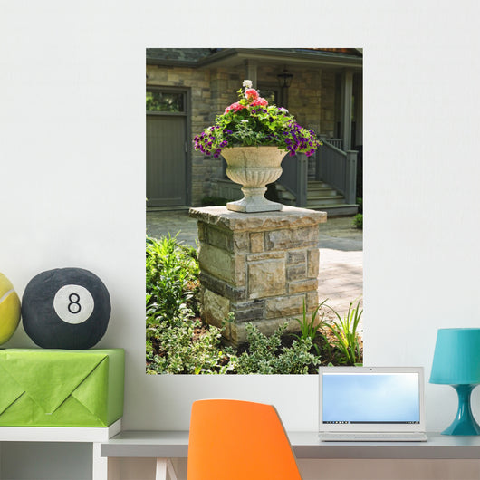 Stone Planter Front House Wall Decal