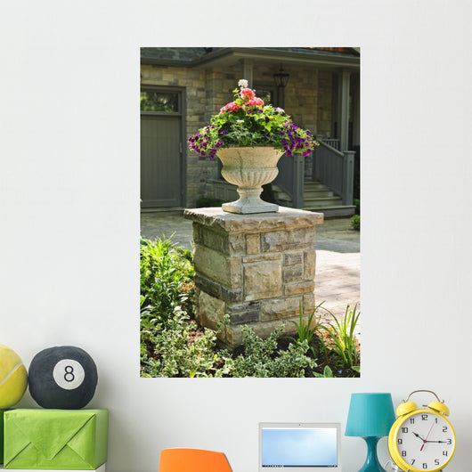 Stone Planter Front House Wall Decal