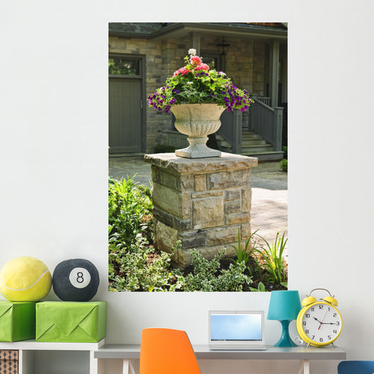 Stone Planter Front House Wall Decal
