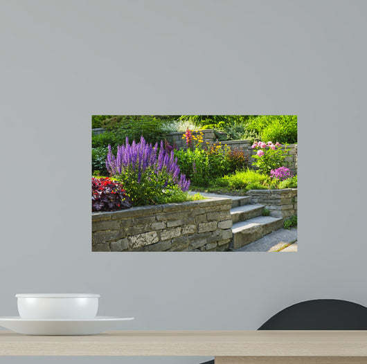 Garden With Stone Landscaping Wall Decal