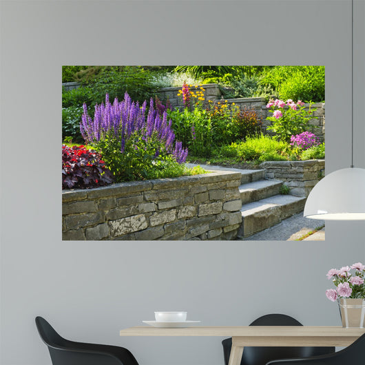 Garden With Stone Landscaping Wall Decal