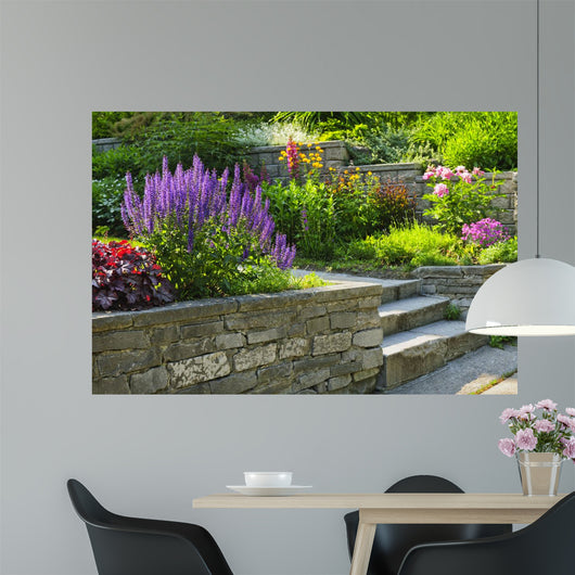 Garden With Stone Landscaping Wall Decal