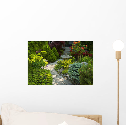 Garden Path With Stone Wall Decal