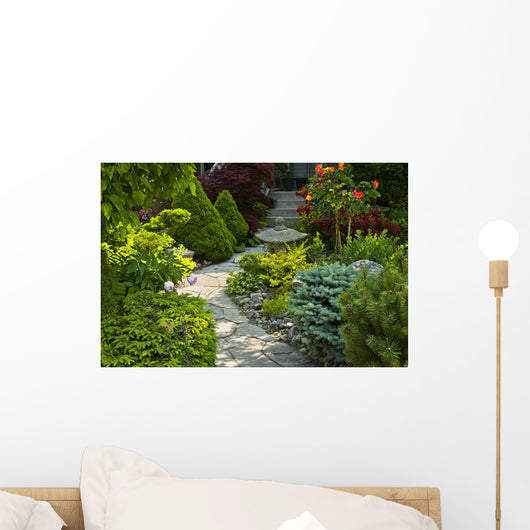 Garden Path With Stone Wall Decal