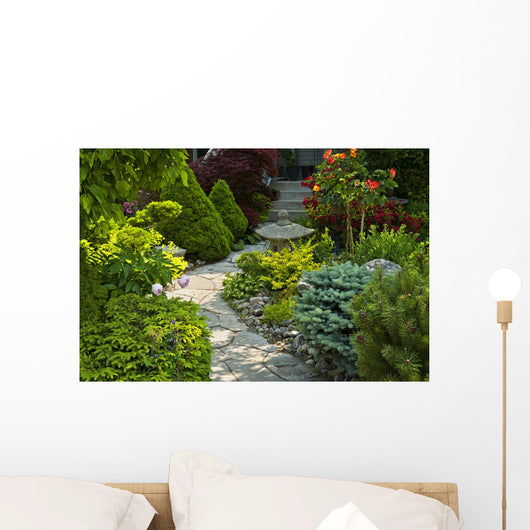 Garden Path With Stone Wall Decal