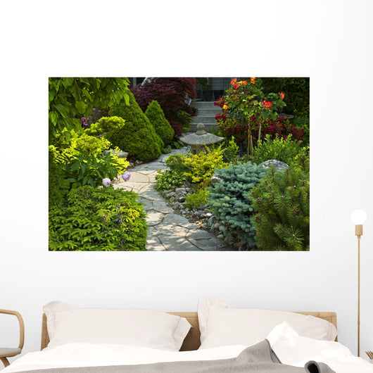 Garden Path With Stone Wall Decal