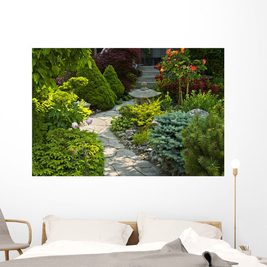 Garden Path With Stone Wall Decal