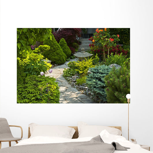 Garden Path With Stone Wall Decal