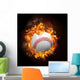 Baseball Fire Wall Decal