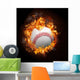Baseball Fire Wall Decal