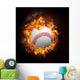 Baseball Fire Wall Decal