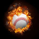 Baseball Fire Wall Decal