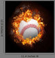 Baseball Fire Wall Decal