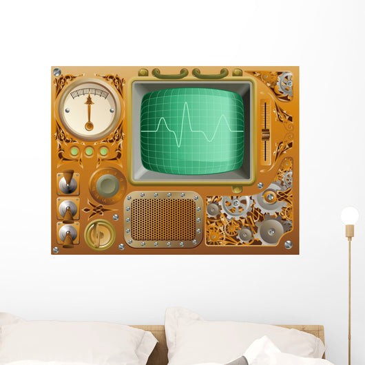 Industrial Steampunk Media Player Wall Decal
