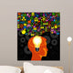 Child Head With Symbols Wall Decal