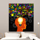 Child Head With Symbols Wall Decal