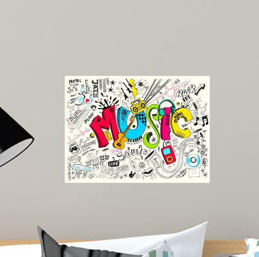 Music Doodle Wall Decal