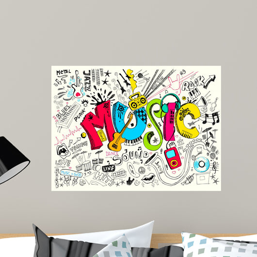 Music Doodle Wall Decal