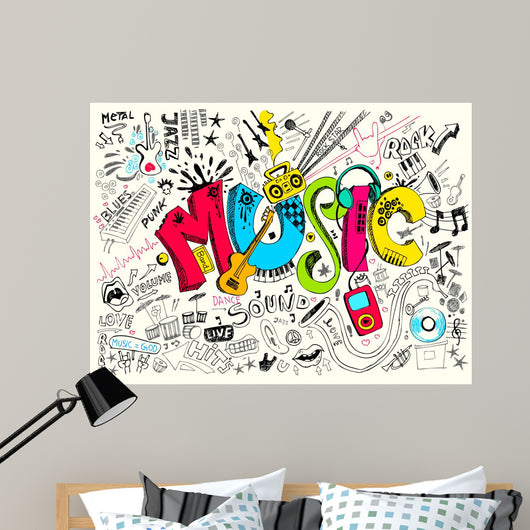 Music Doodle Wall Decal