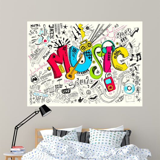 Music Doodle Wall Decal