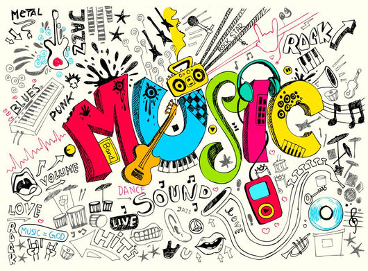 Music Doodle Wall Decal