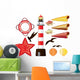 Sea Card Elements Wall Decal