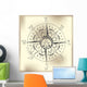 Compass Rose Form Stamp Wall Decal