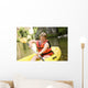 Canoeing Girl With Down Wall Decal