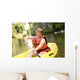 Canoeing Girl With Down Wall Decal
