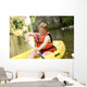 Canoeing Girl With Down Wall Decal